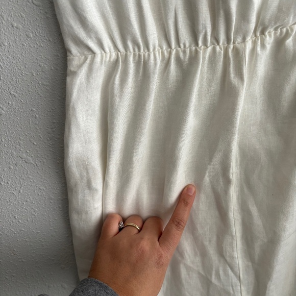 DISSH Cass White Linen Asymmetrical Midi Dress - US 6 - Picture 6 of 8